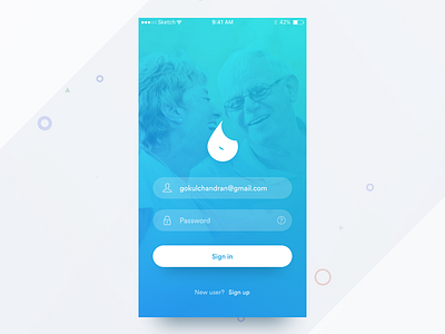 Health app - sign in screen app clean diabetes flat health ios login minimal mobile sign in ui ux