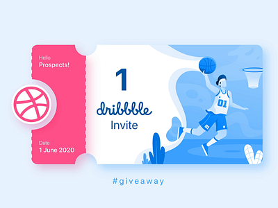 Dribbble Invite 2.0 animation draft dribbble dribble invitation dribble invite giveaway invitation invite player prospect ticket