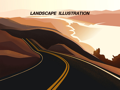 Landscape illustration design illustration