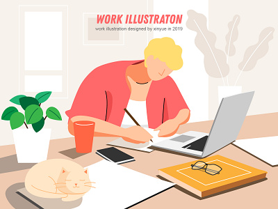 Work hard ， get better illustration