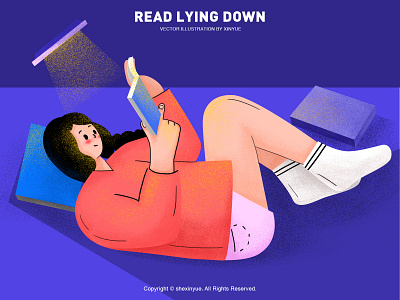 read lying down design illustration read vector