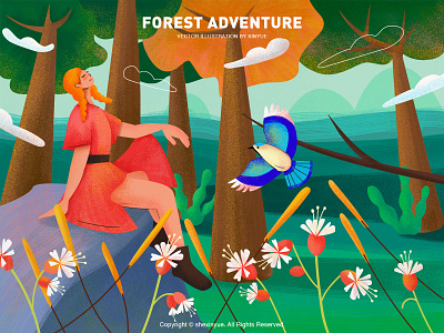 Forest Adventure design illustration vector 插图