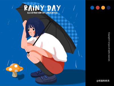 rainy day illustration 插图