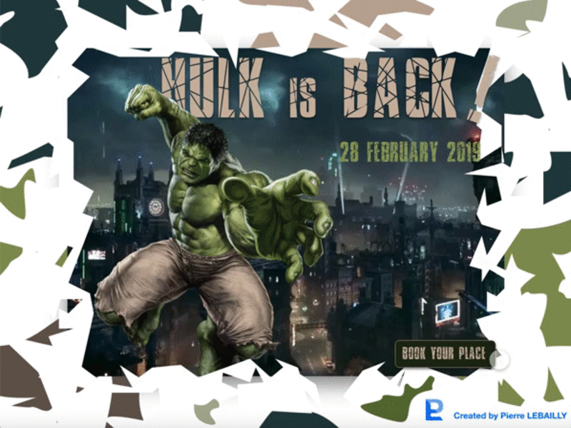 Hulk Is Back - Parallax Animation - Adobe XD adobe animate adobe xd animated animation comic design hulk illustration motion ui xd