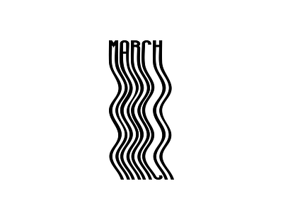March- typography blackandwhite illustration typography vector