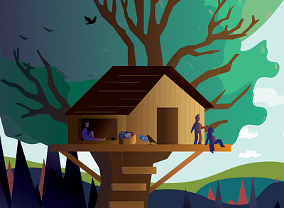 Illustrations for shared inbox illustration treehouse vector