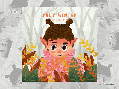 Winter design drawing girl illustration winter is coming