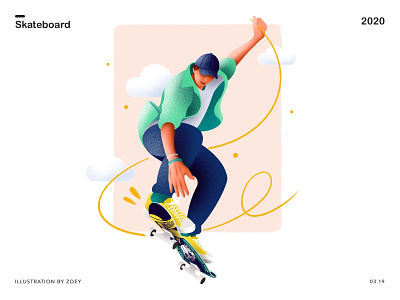 Skateboard art boy character design digital illustration skateboard