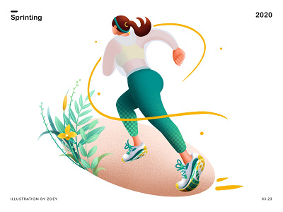 Sprinting art character design digital girl illustration running sprint sprinter