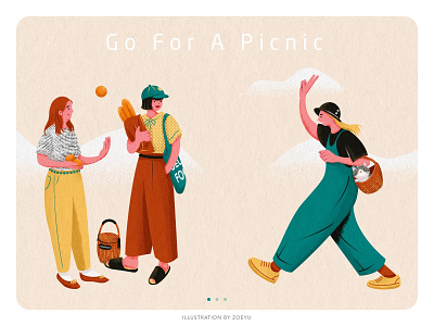 Illustration series of Picnic:Go For A Picnic