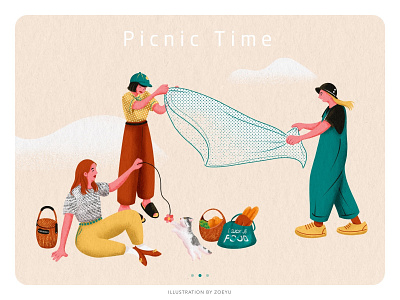 Illustration series of Picnic:Picnic Time art character character design design flat girl holiday illustration illustrator picnic vector vector illustration vectorart