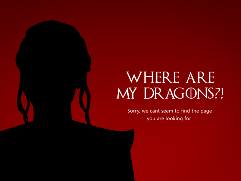 404 page - UI Ninja Challenge #6 404 page animation daenerys design game of thrones got ui