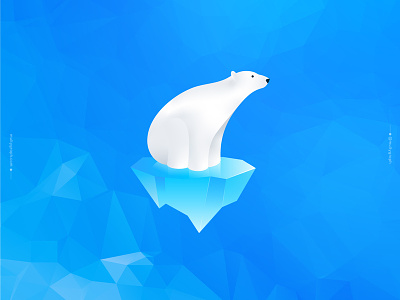 Polar Bear animal bear design float gradient ice iceberg illustration logo north polar polarbear vectores white