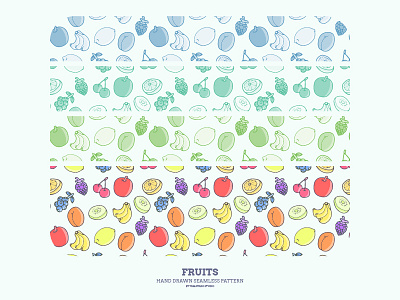 Hand-drawn Seamless Pattern : Fruits