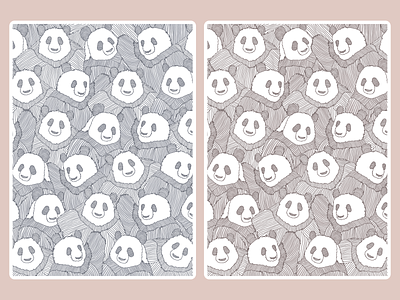 Packed Pandas animal animals background colors cute design drawing funny illustration kids linedrawing panda pattern pattern art pattern design sepia texture