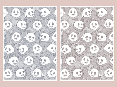 Packed Pandas animal animals background colors cute design drawing funny illustration kids linedrawing panda pattern pattern art pattern design sepia texture