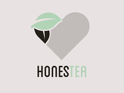 Adaption of Logo honesstea flat healthy heart leaf nature tea typography