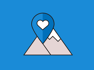 Discover Carinthia Logo blue carinthia flat heart location logo mountains pin