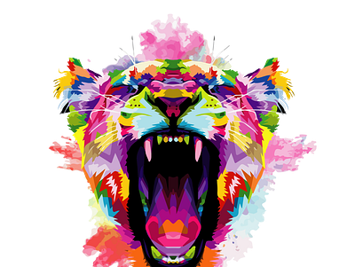 tiger colorful animals branding colorful colors design illustartor illustration modern tigers