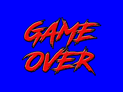 Game over quote 2021 blue branding design gamer gaming hobby illustartor illustration logo logo animation modern photoshop animation red simple t shirt ui videogaming