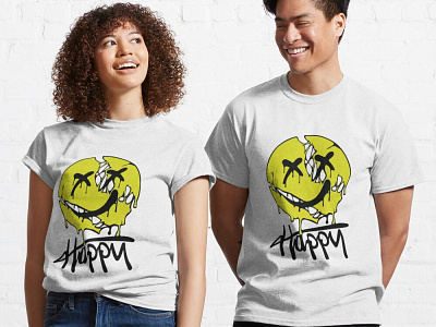 Happy T-shirt 2023 branding design happy illustartor illustration logo animation modern shirt simple t shirt ui vector