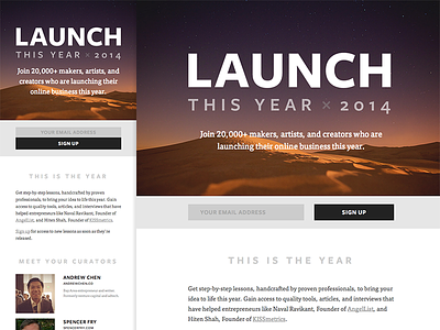 Launch This Year x 2014 landing page launch this year medium minimal parallax responsive side-project typography