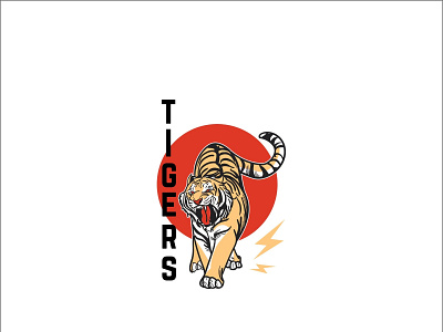 Tigers design illustration logo typography vector