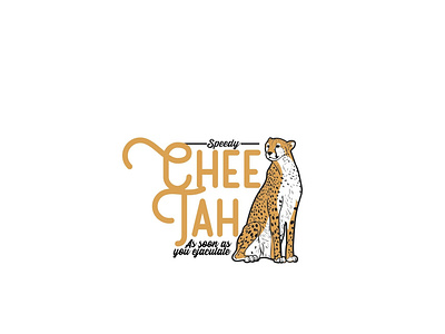 Cheetah animation design flat illustration logo tshirt design