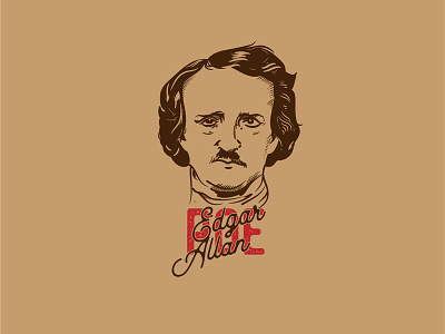 Allen Poe adobe ilustrator design draw drawing face logo flat hand drawn illustration logo tshirt design vector
