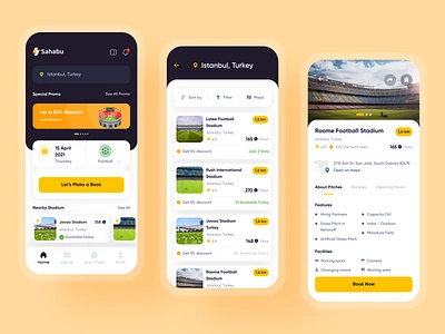 Find Sports Fields - Sahabu booking place clean design clean ui find area football area football place ios mobile app minimalist design mobile app reservation search fields search football place sport place sports sports mobile app