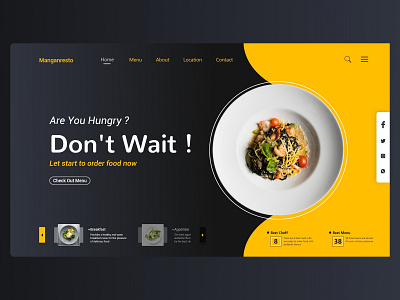 Concept of website restaurant design design food illustration restaurant ui ux web