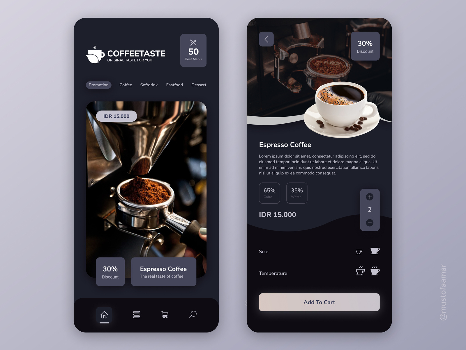 Mobile apps for coffee shop by Mustofa Amar on Dribbble