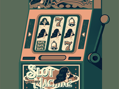 Slot machine illustration sketch artstudio