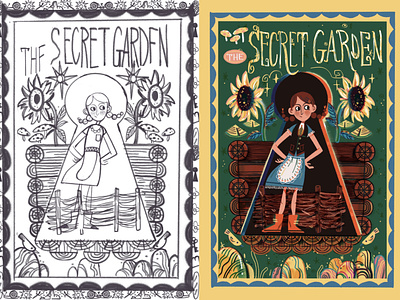 Secret Garden Green & yellow version artstudio childrenbook illustration