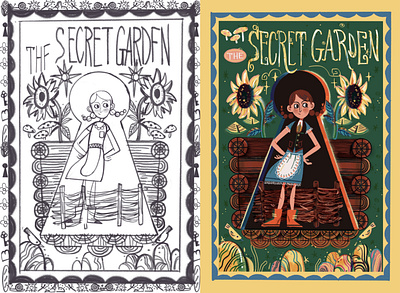 Secret Garden Green & yellow version artstudio childrenbook illustration