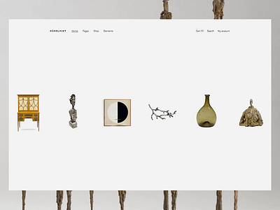 Horizontal Showcase art design ecommerce giacometti green grey handcraft soft ui ux woocommerce wordpress