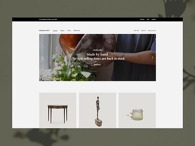 Décor Home art artisan clean design ecommerce green homepage modern simple ui ux woocommerce wordpress