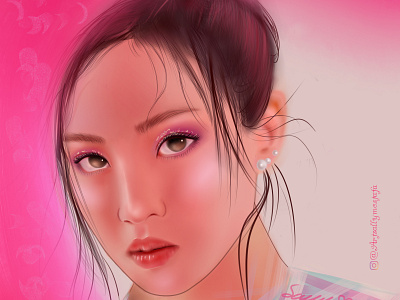 LEE HI digital digital painting digitalart painting pink