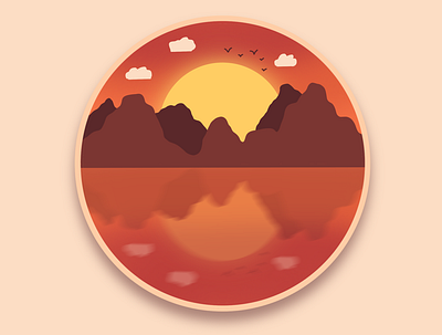 Sunset Illustration design illustration logo mobile design procreate procreate app procreate pocket