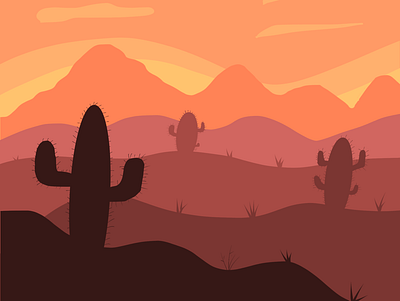 Desert Illustration design illustration plants procreate procreate app procreate art procreate pocket