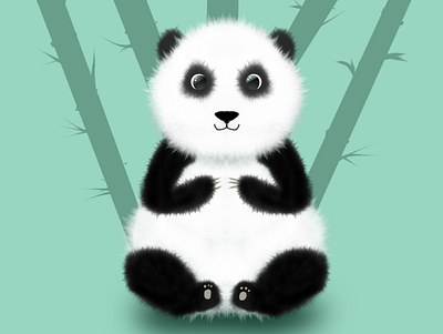 Panda Illustration art design illustration minimal panda bear pandas procreate procreate app procreate pocket