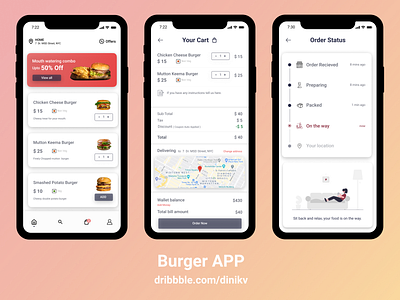 Burger APP | Part 2 app burger app delivery app design food app food app design illustration minimal mobile app mobile app design mobile design mobile ui online order ui