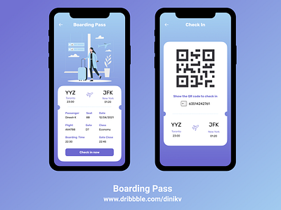 Boarding Pass aeroplane aircraft airport app design boardingpass design illustration mobile app mobile app design ui