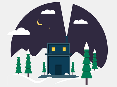 Snow House design graphic design house illustration snow