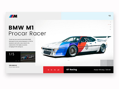 BMW M1 Procar Racer design graphic design header design header exploration interface interface design ui ui ux design ui ux ux web web deisgn website