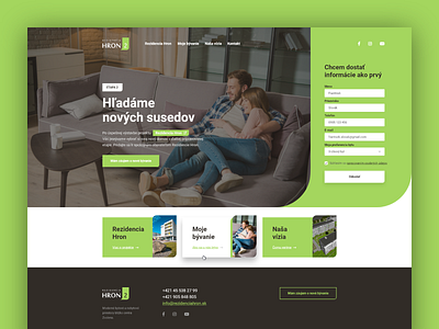 Rezidencia Hron microsite branding design development logo typography ui ux web web design website