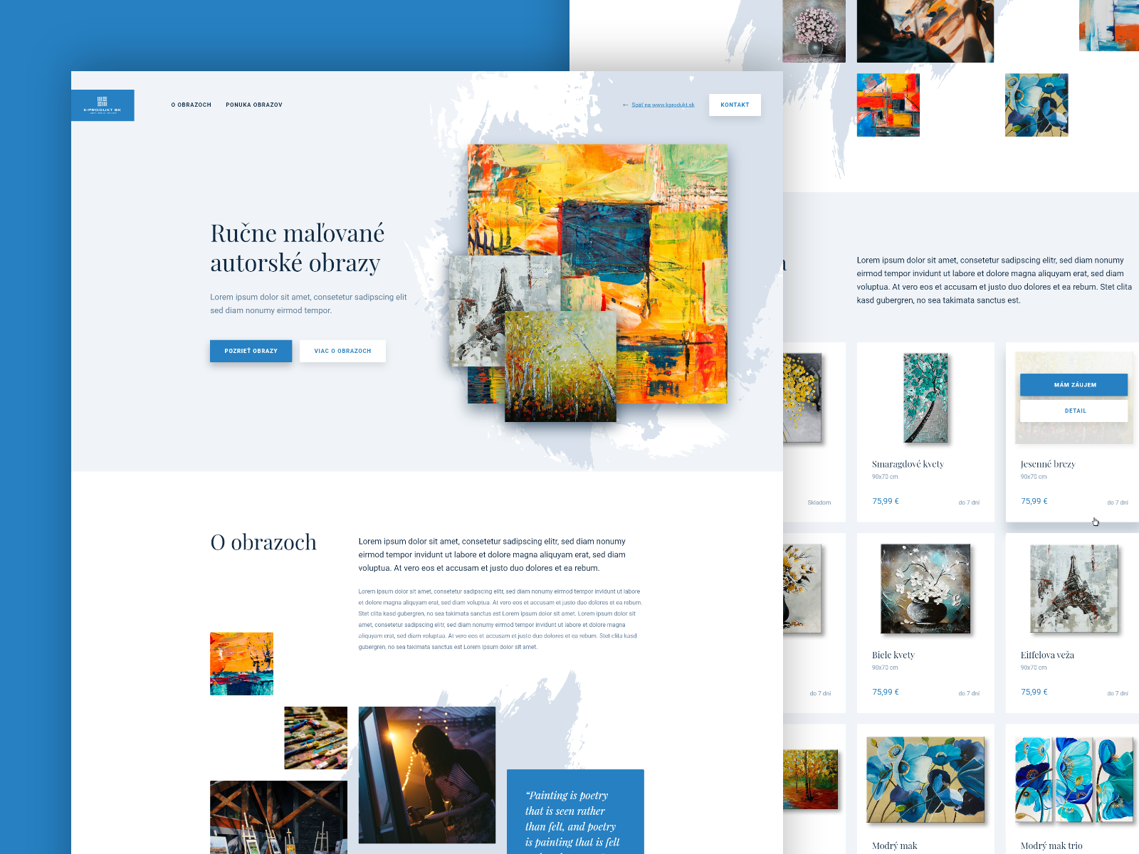 Paintings microsite by okto—digital on Dribbble