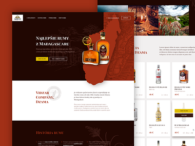 Dzama Rhum brown design development madagascar playfair red rhum rum typography ui ux web website