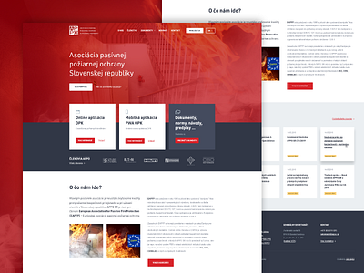 SAPFP association design fire firefighter protection red typography ui ux web website