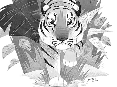 Prowling illustration tiger